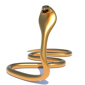 3D King Cobra gold snake model