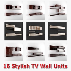 TV Wall Unit Collection 3D model
