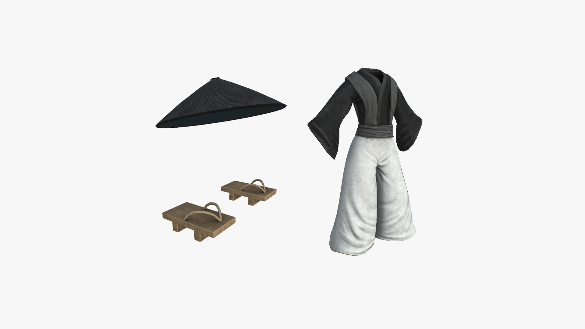 Samurai Old Outfit A09 White Black - Character Clothing Design 3D model https://p.turbosquid.com/ts-thumb/Re/SMGP2d/EP/r92/png/1705618018/1920x1080/fit_q87/43126cb27241f4dd62255f3009a66626db409498/r92.jpg