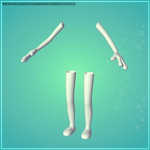 Cartoon Arms and Legs --- Four Fingers