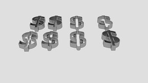 3D dollar cookie cutter mold