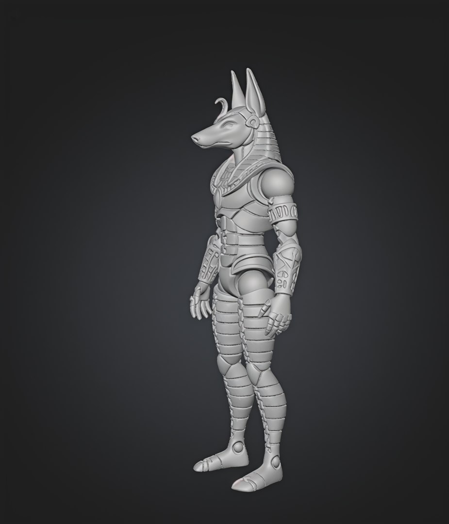 3D Articulated Anubis Standing Egyptian Flexi God Statue 3D Print Model ...