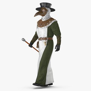 plague doctor walking pose 3D model