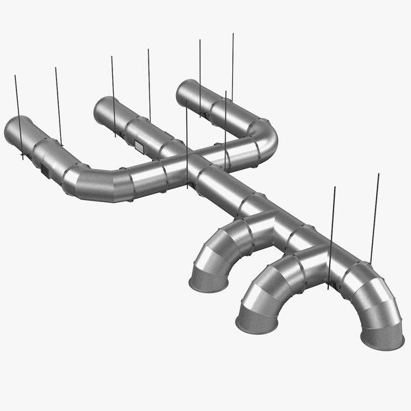 3D ventilation shaft pipe set model