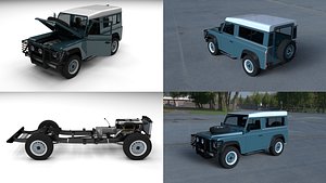 Full Land Rover Defender 90 Station Wagon HDRI