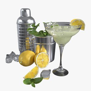 Cocktail with lemon and mint