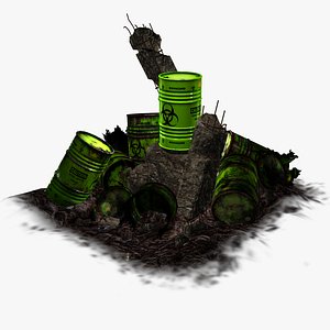 3d model barrel toxic waste -
