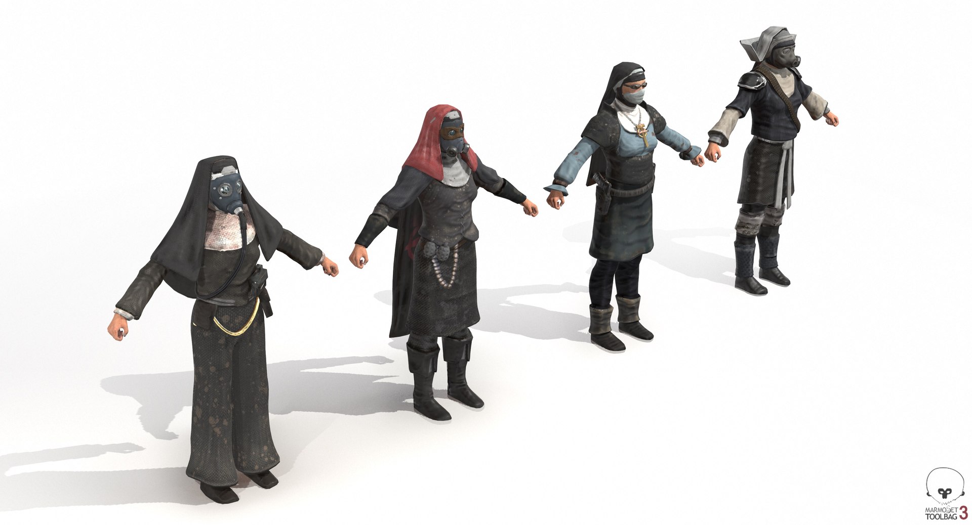  Wasteland 2 Nuns 3d Fbx