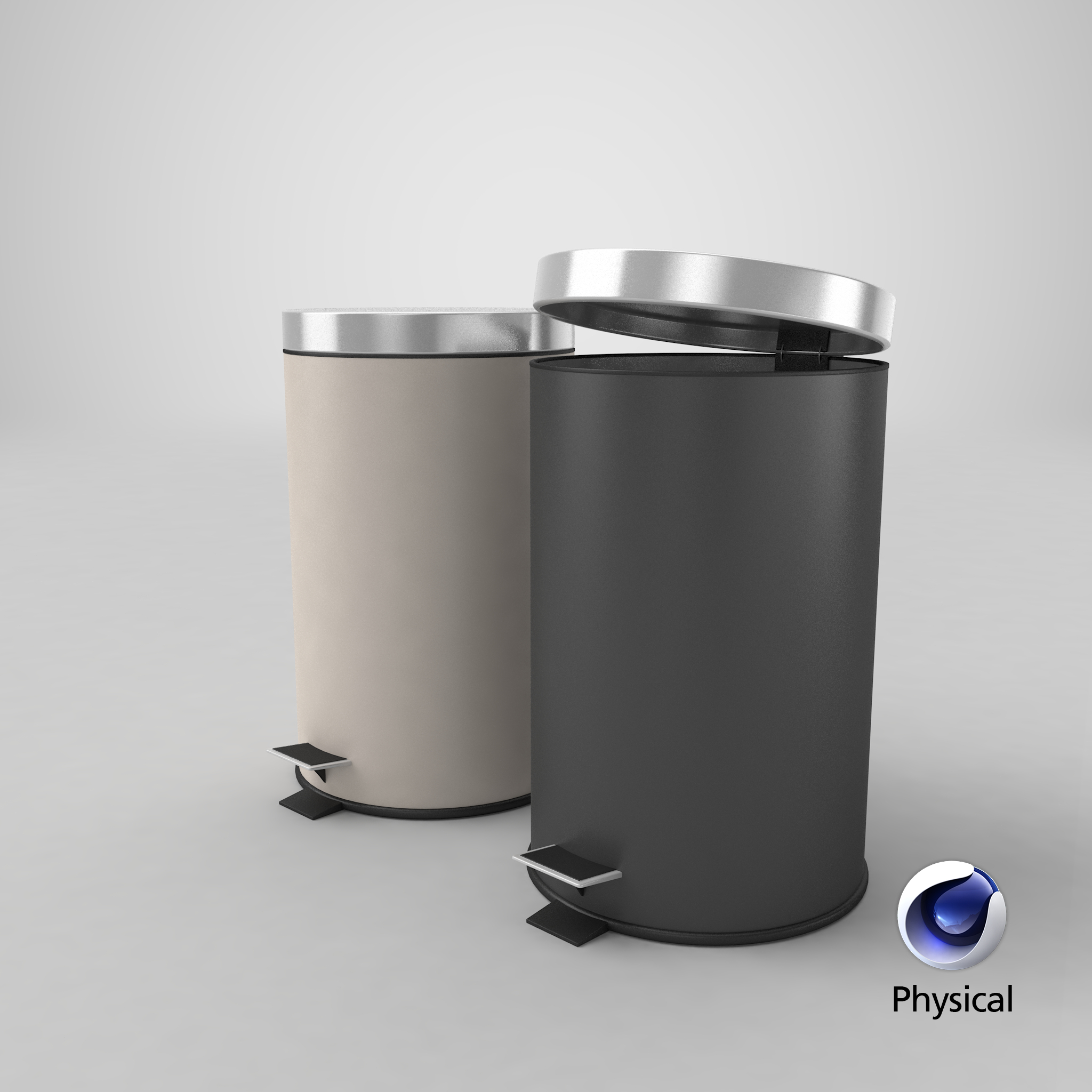3D bathroom trash bin set model - TurboSquid 1511150