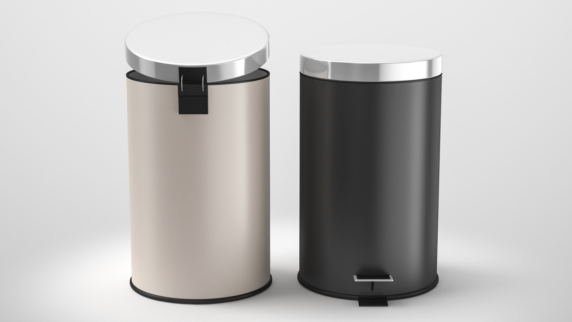 3D Bathroom Trash Bin Set Model - TurboSquid 1511150