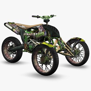 ready apocalyptic trike motorcycle 3d model