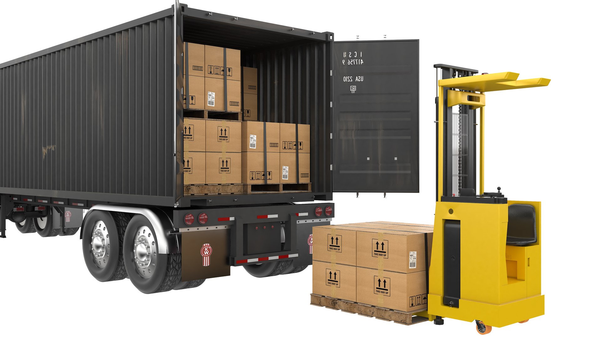 3D Container Cargo Trailer Truck and Forklift https://p.turbosquid.com/ts-thumb/Re/z4DKZl/Qn/containercargotrailertruckandforklift12/jpg/1756984177/1920x1080/fit_q87/b88a002f26bdbdd79d0910e2a91c6530f658da07/containercargotrailertruckandforklift12.jpg