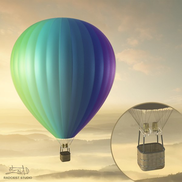 3ds max air balloon basket resolution