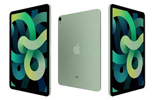 3D Apple iPad Air 4 2020 Green Low Poly