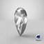 3D Pear Cut Diamond
