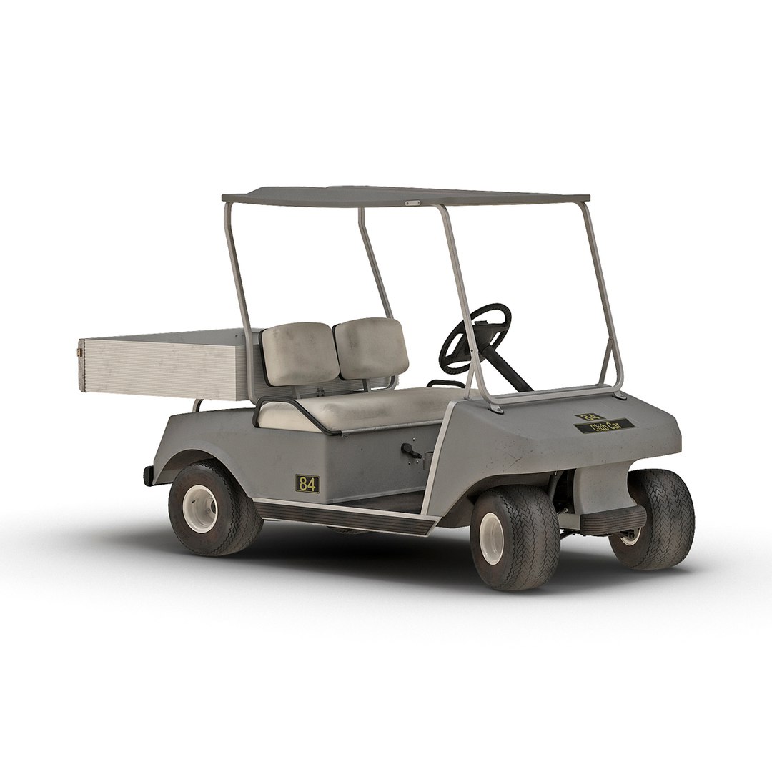 Golf Cart Utility Vehicle Rigged 3D model for vehicle visualization, games, animation, transport scenes, and automotive rendering