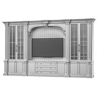 blk wood classical tv cabinet 004