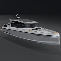 SAXDOR 320 GTC Luxury Motor Yacht 3D PBR