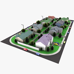 3d model neighborhood block segment