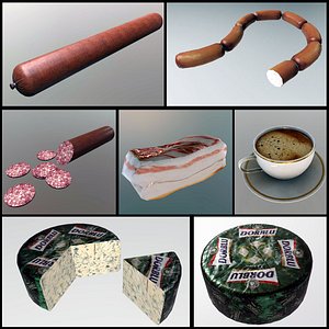 3D cup cheese food model