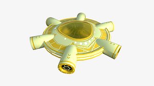 3D model Alien Spaceship UFO J12 Cartoon - Sci Fi Spacecraft Design