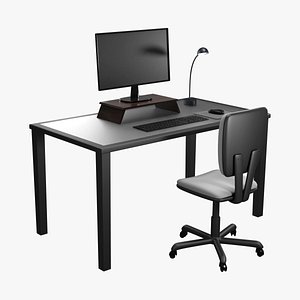 3D Contemporary Office Desk model