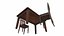 Alter Holztisch und Stuhl Low-Poly PBR