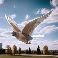 Lowpoly Ferals Dove Flying Position Brown