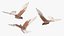 Colombe Lowpoly Ferals en position de vol marron