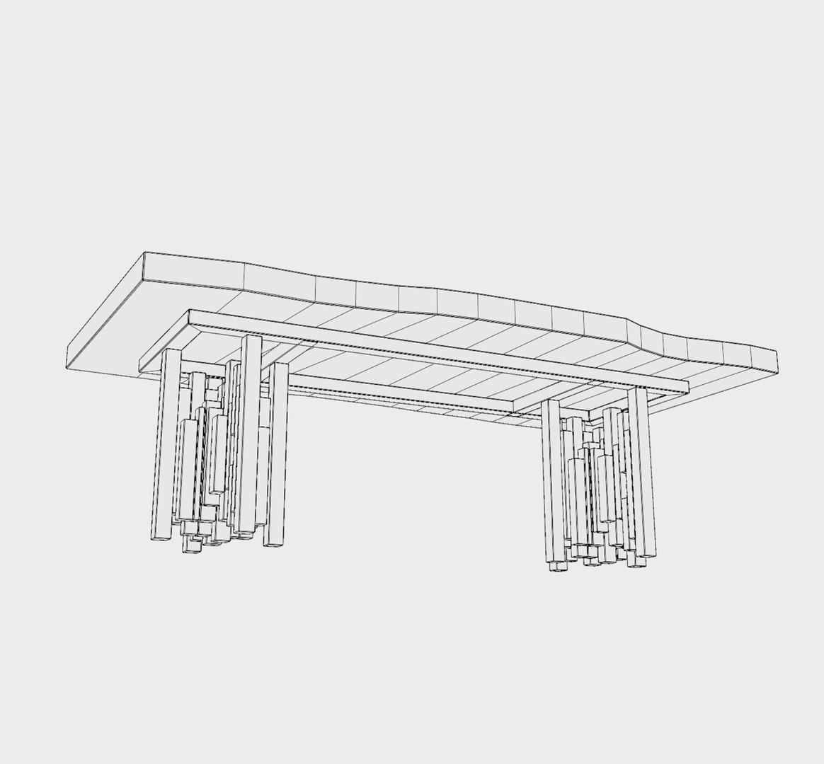 Wood Dining Table Model - TurboSquid 2234444
