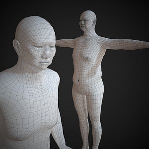 Rigged Old Asian Man Basemesh
