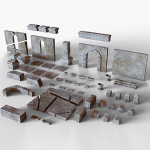 Modular Ancient Ruins 3D model