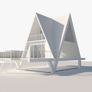 3D model bungalow building