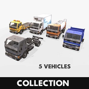 Light Truck Collection Low Poly