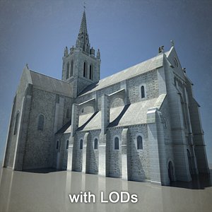 european cathedral lod 3d model