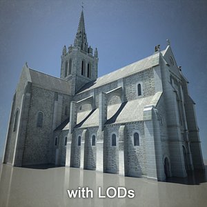 European cathedral with LOD