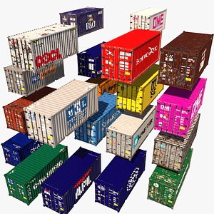 Cargo Container 1 TEU 20 in 1