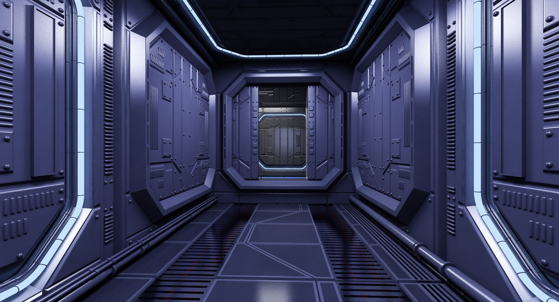 Sci-fi Interior Scene 3d Max