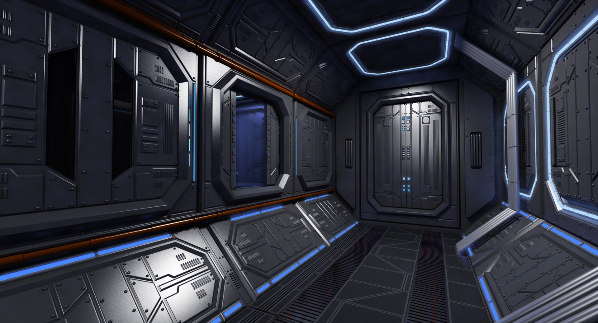 Sci-fi Interior Scene 3d Max