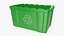 3D model green recycling bin