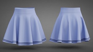 3D Circle-Cut Tennis Skirt - Mini Skirt Clothing model
