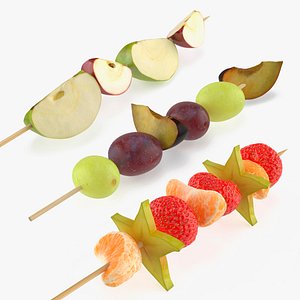 Picnic Fruit Snack on Wooden Skewer Collection