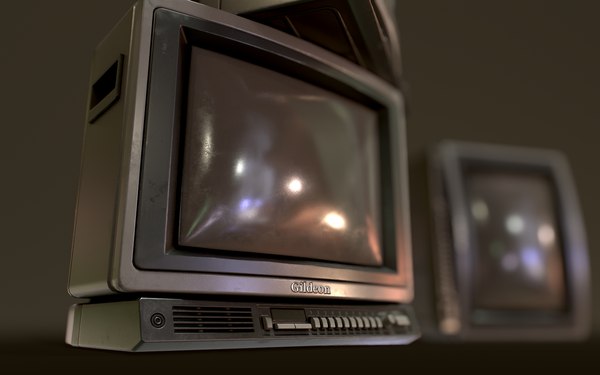 3D Retro Television from 80s Low-poly game-ready