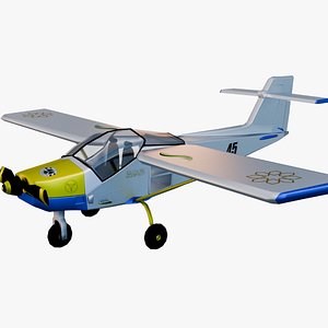 Safari Plane - Medium Poly Game-Ready VR  AR  low-poly model 3d