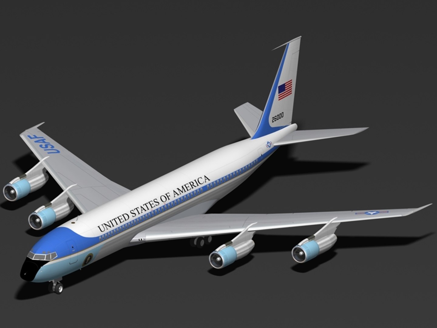 3d B 707-300 Air Force Model