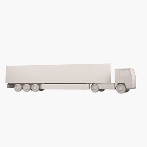 3d simple trailer truck
