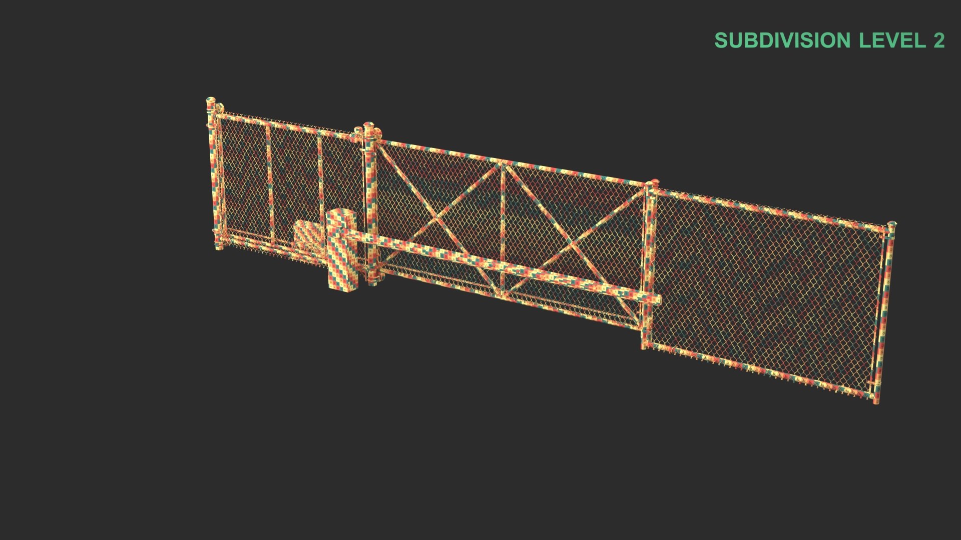 3D Fence With Automatic Gate Model - TurboSquid 2318828