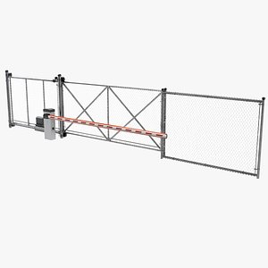 3D Fence With Automatic Gate model