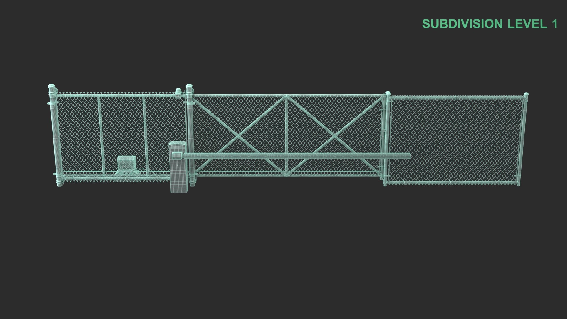 3D Fence With Automatic Gate Model - TurboSquid 2318828