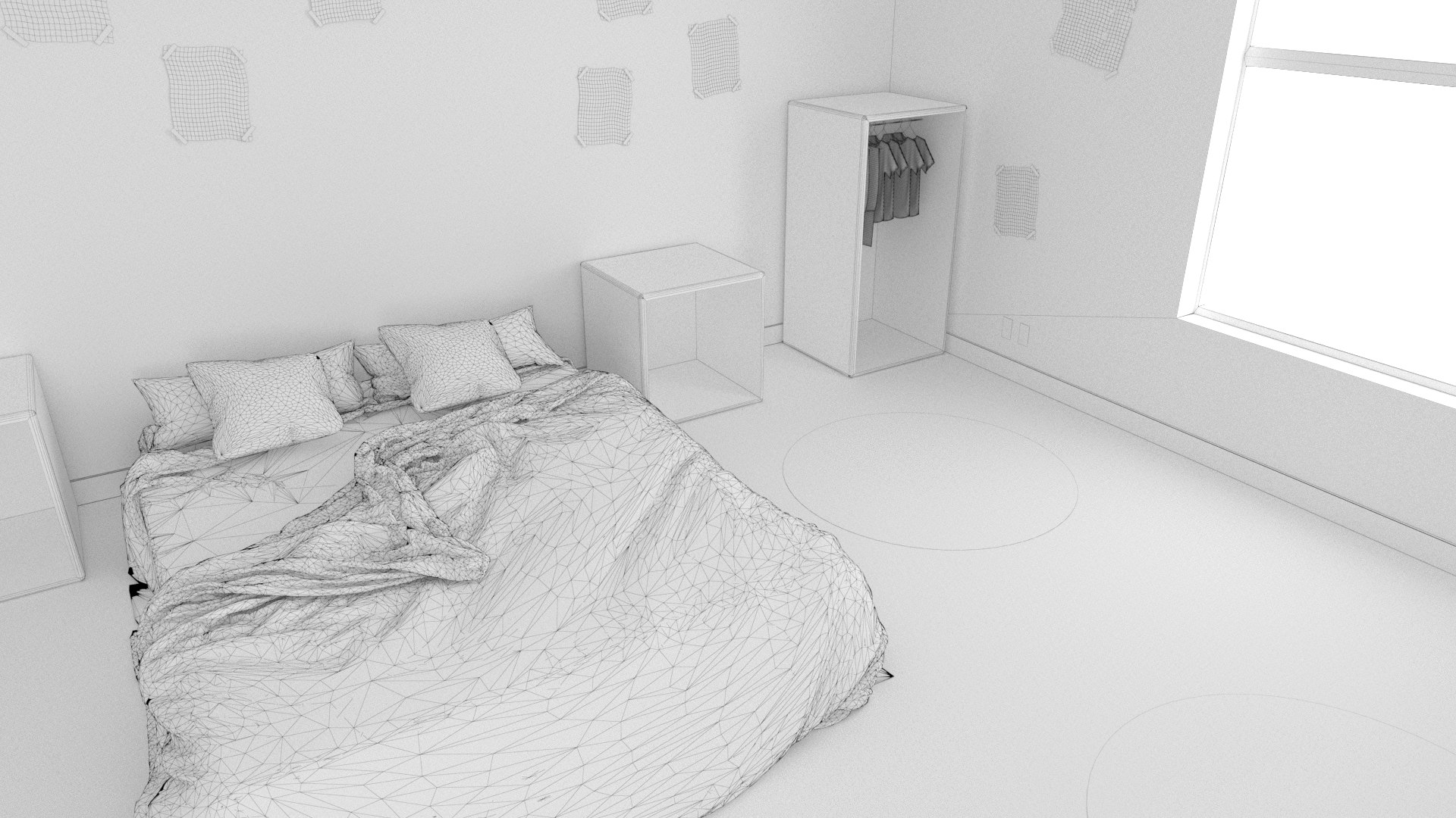 Child bedroom child room Interior 1 room bedding bed living scene ...